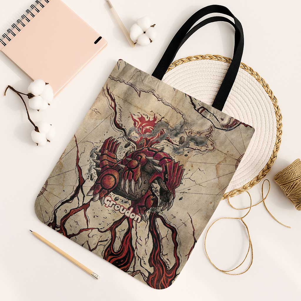 Groudon Omega Ruby Tote Bag Ancient Volcano Map Art