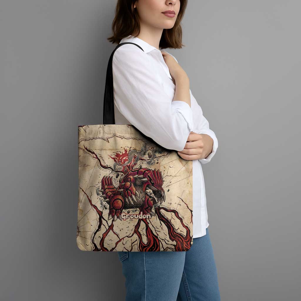 Groudon Omega Ruby Tote Bag Ancient Volcano Map Art