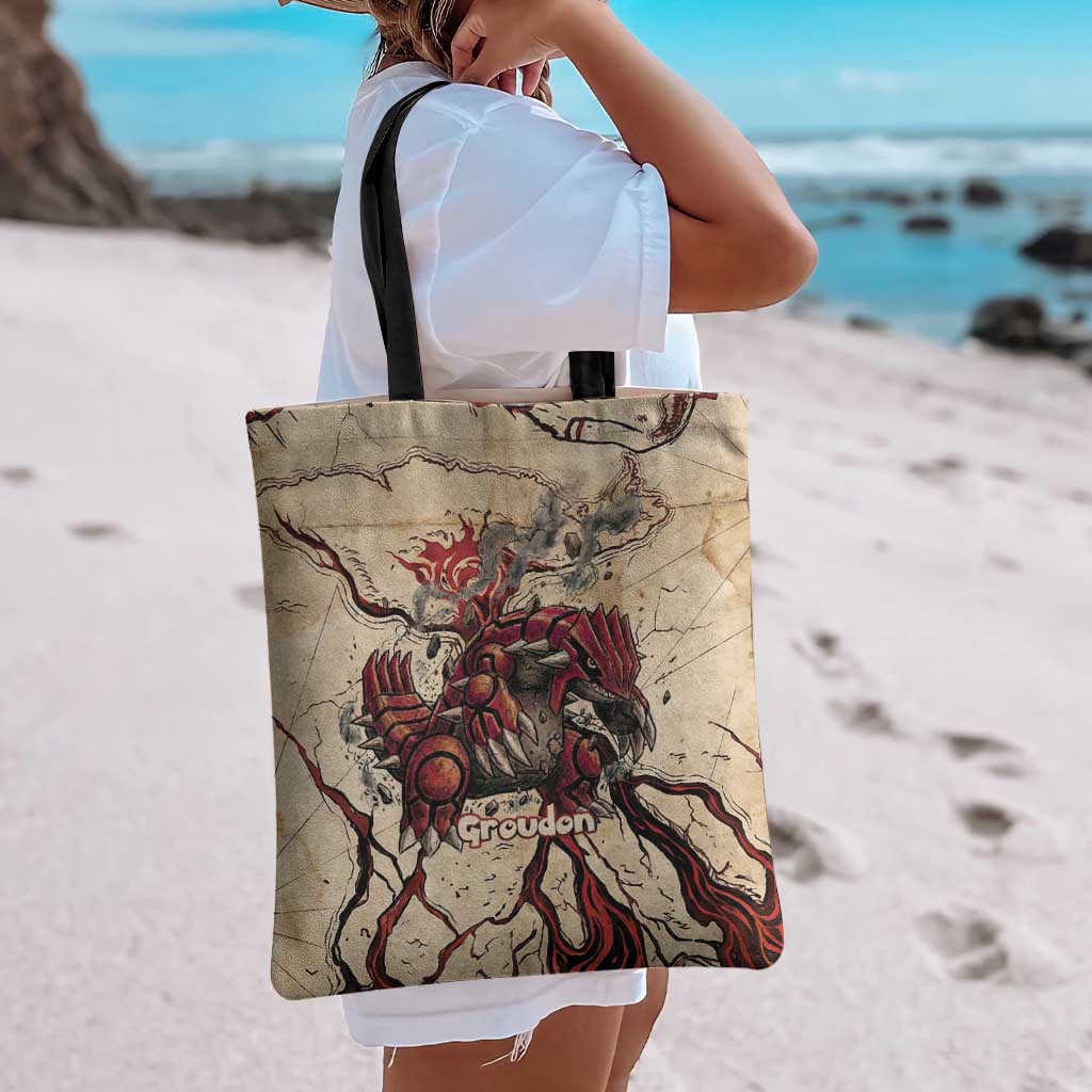 Groudon Omega Ruby Tote Bag Ancient Volcano Map Art