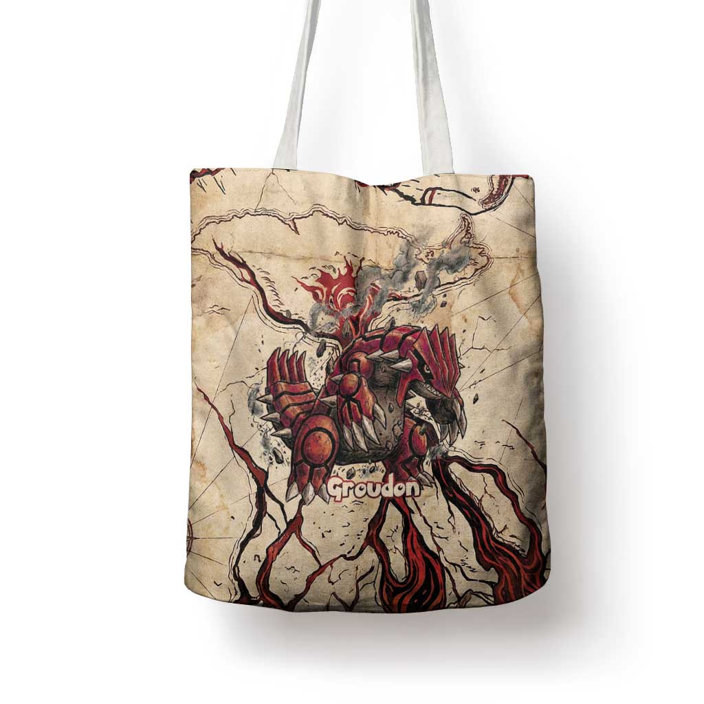 Groudon Omega Ruby Tote Bag Ancient Volcano Map Art