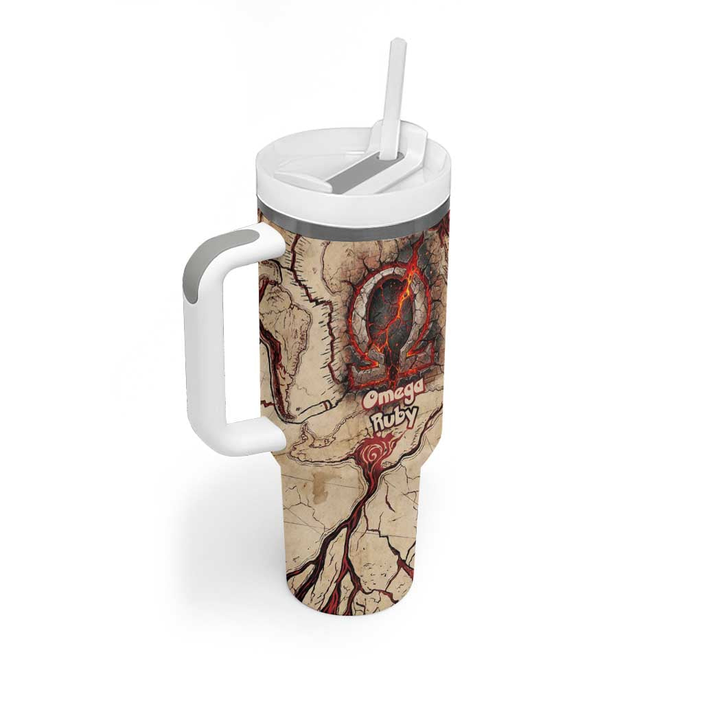 Groudon Omega Ruby Tumbler With Handle Ancient Volcano Map Art