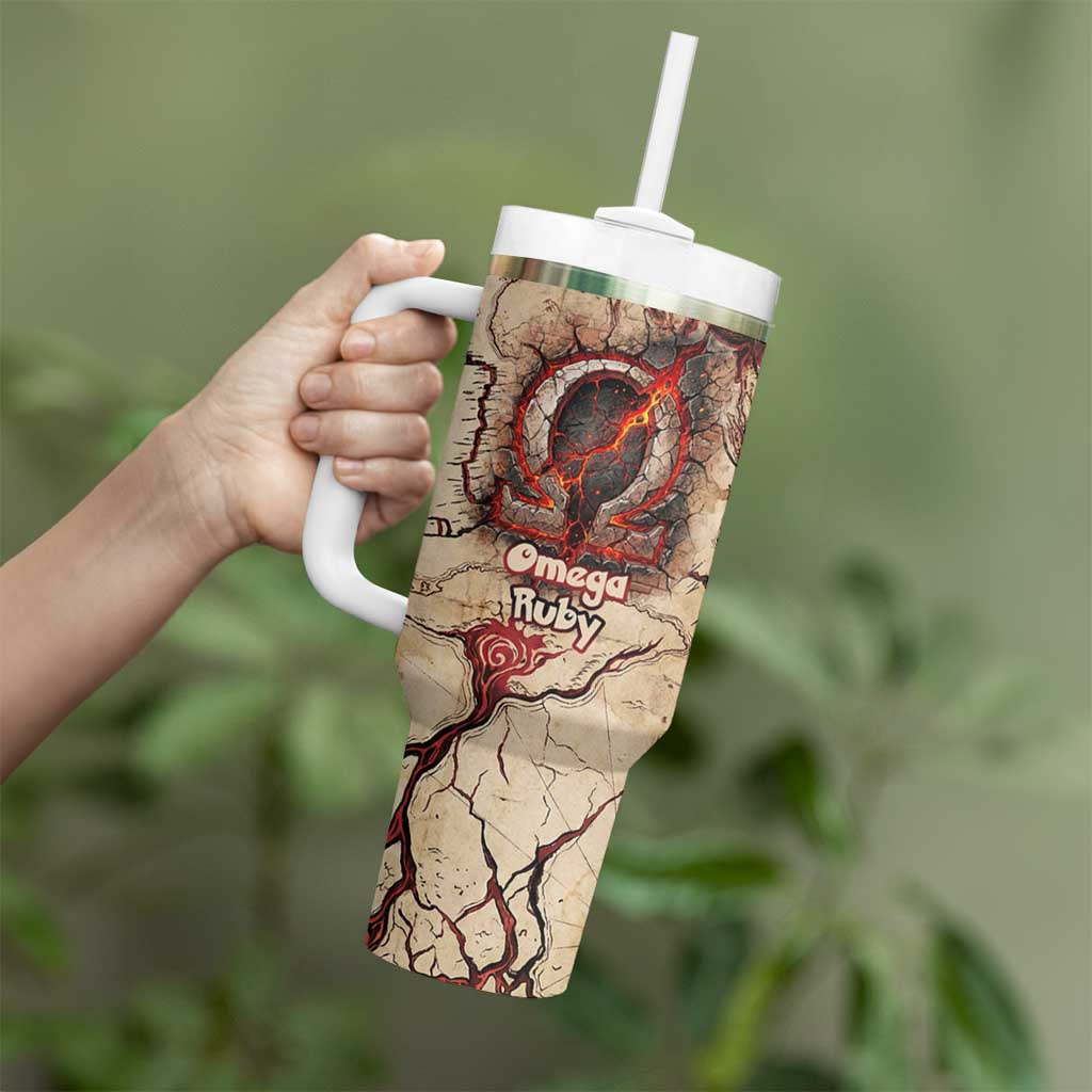 Groudon Omega Ruby Tumbler With Handle Ancient Volcano Map Art
