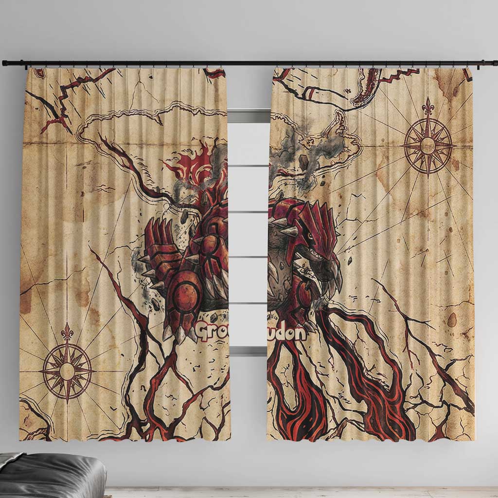 Groudon Omega Ruby Window Curtain Ancient Volcano Map Art