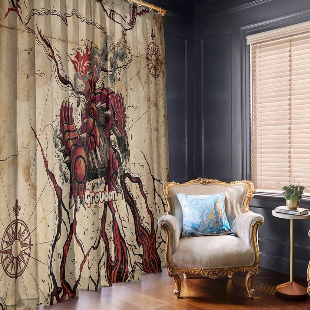 Groudon Omega Ruby Window Curtain Ancient Volcano Map Art