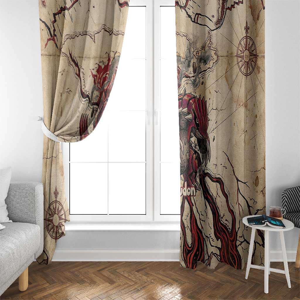 Groudon Omega Ruby Window Curtain Ancient Volcano Map Art