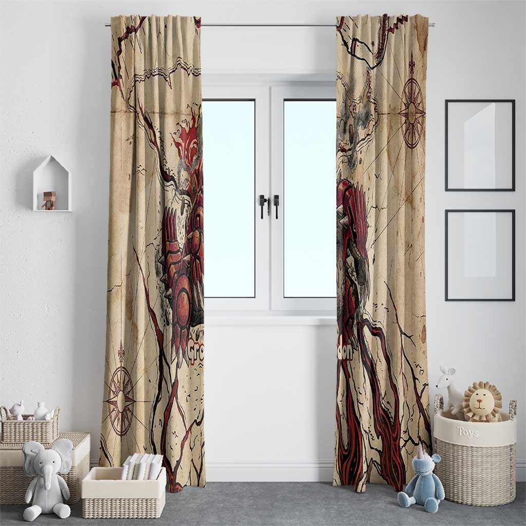 Groudon Omega Ruby Window Curtain Ancient Volcano Map Art