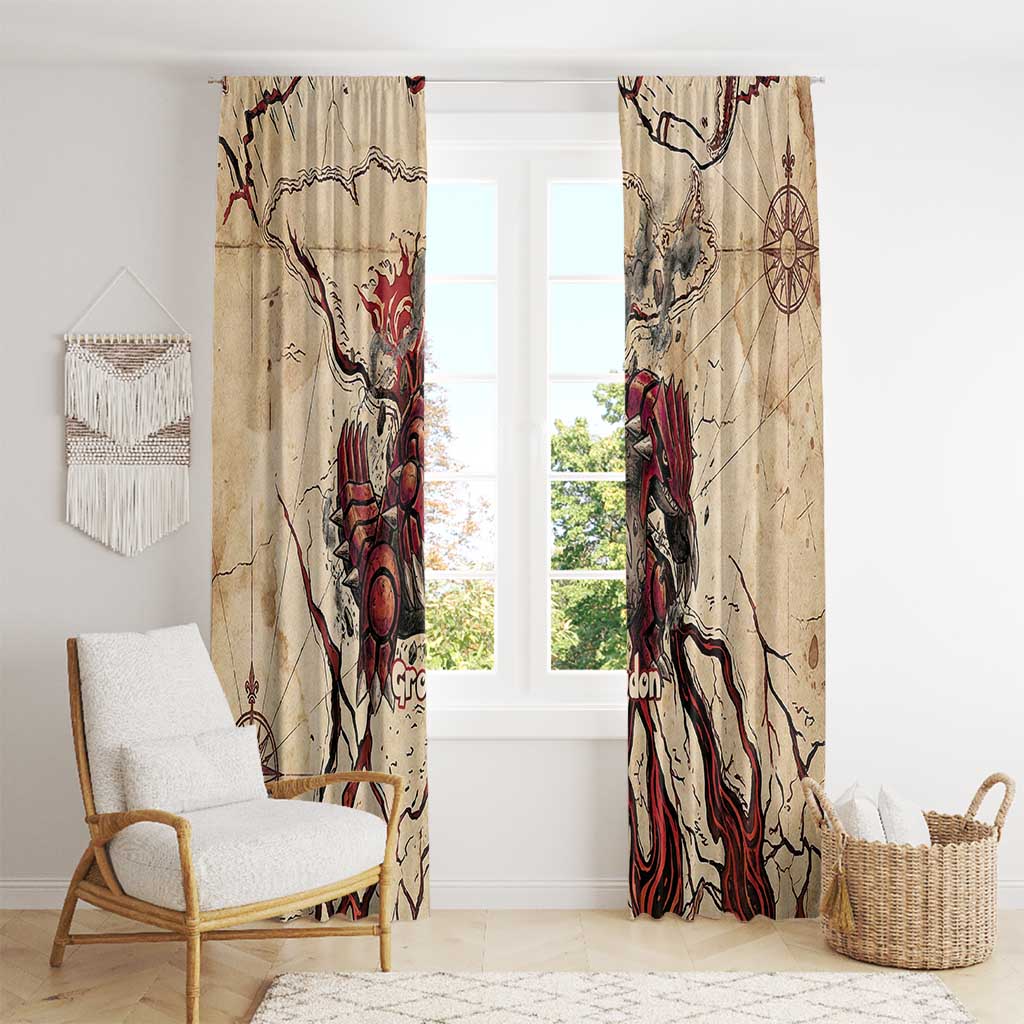 Groudon Omega Ruby Window Curtain Ancient Volcano Map Art