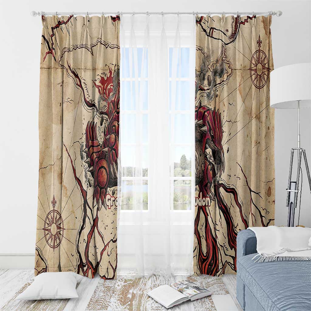 Groudon Omega Ruby Window Curtain Ancient Volcano Map Art