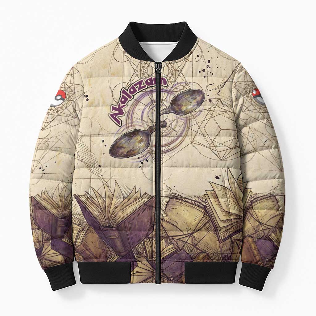 Alakazam Bomber Puffer Jacket Mystic Geometric Alchemy Art
