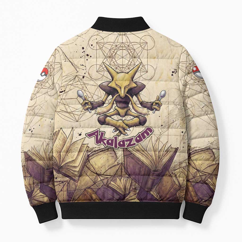 Alakazam Bomber Puffer Jacket Mystic Geometric Alchemy Art
