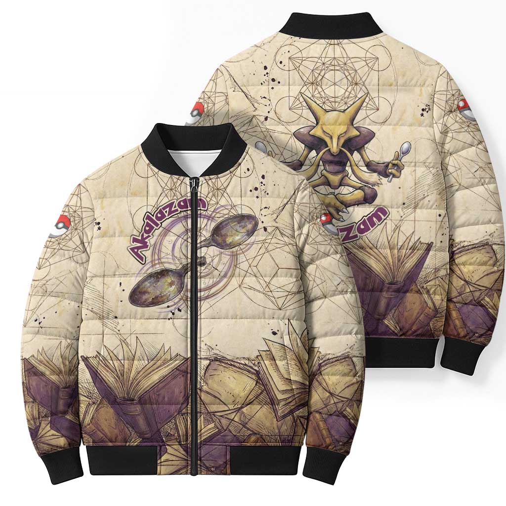 Alakazam Bomber Puffer Jacket Mystic Geometric Alchemy Art
