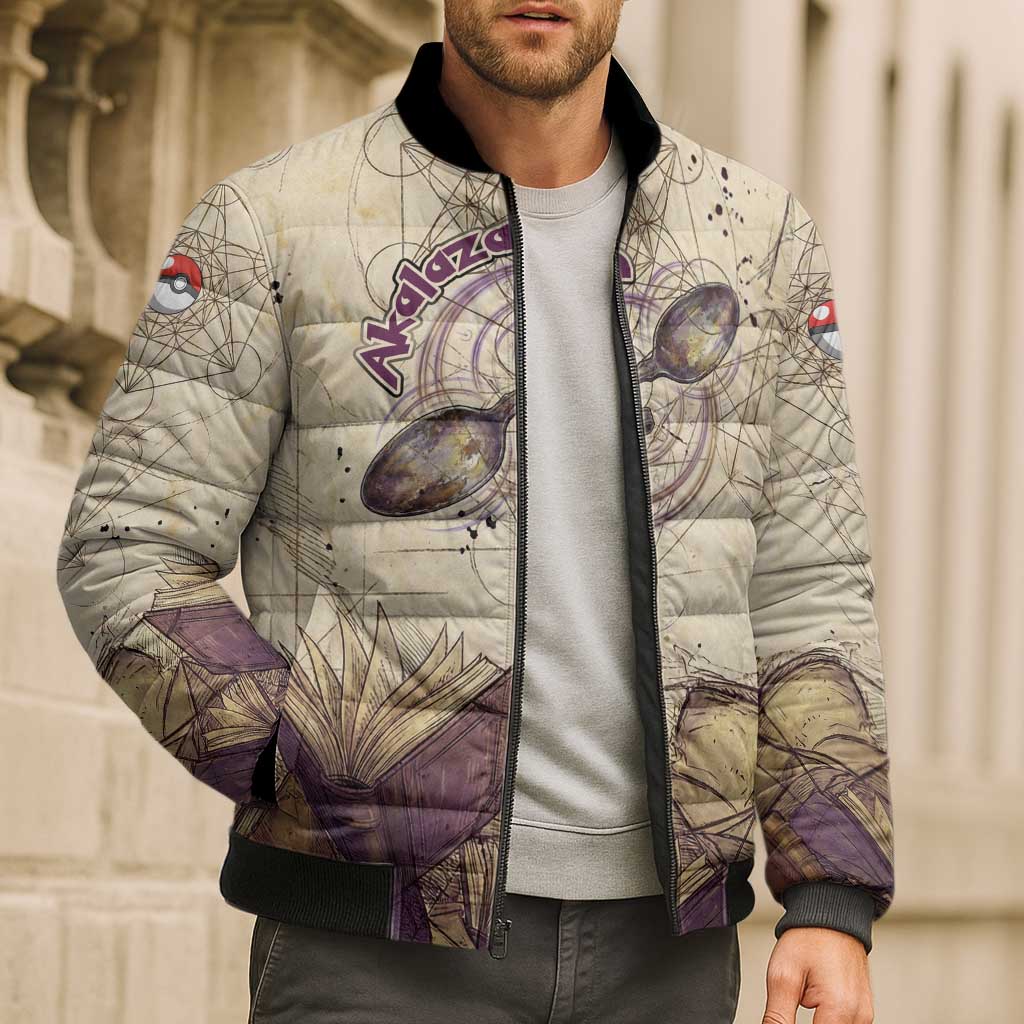 Alakazam Bomber Puffer Jacket Mystic Geometric Alchemy Art