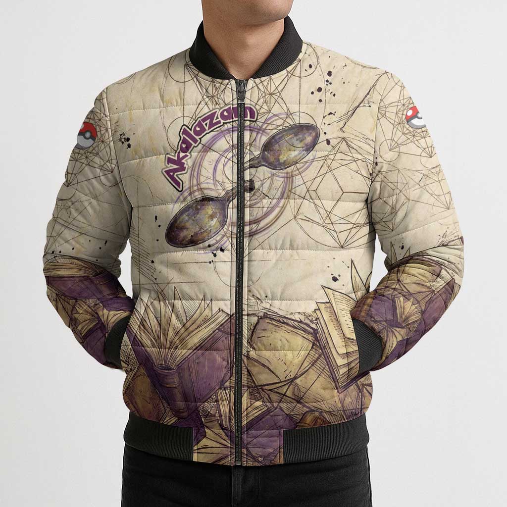 Alakazam Bomber Puffer Jacket Mystic Geometric Alchemy Art