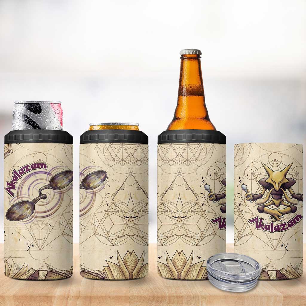 Alakazam 4 in 1 Can Cooler Tumbler Mystic Geometric Alchemy Art