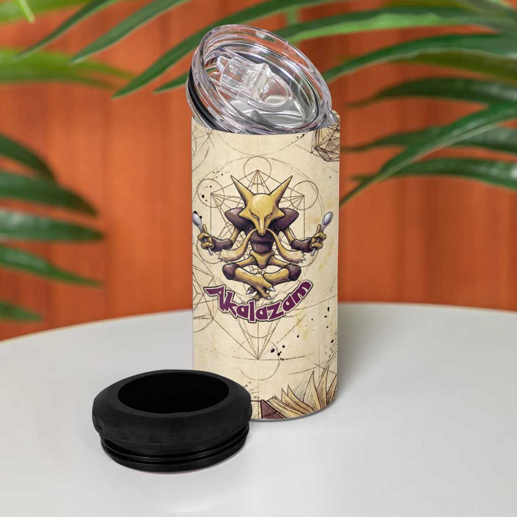 Alakazam 4 in 1 Can Cooler Tumbler Mystic Geometric Alchemy Art