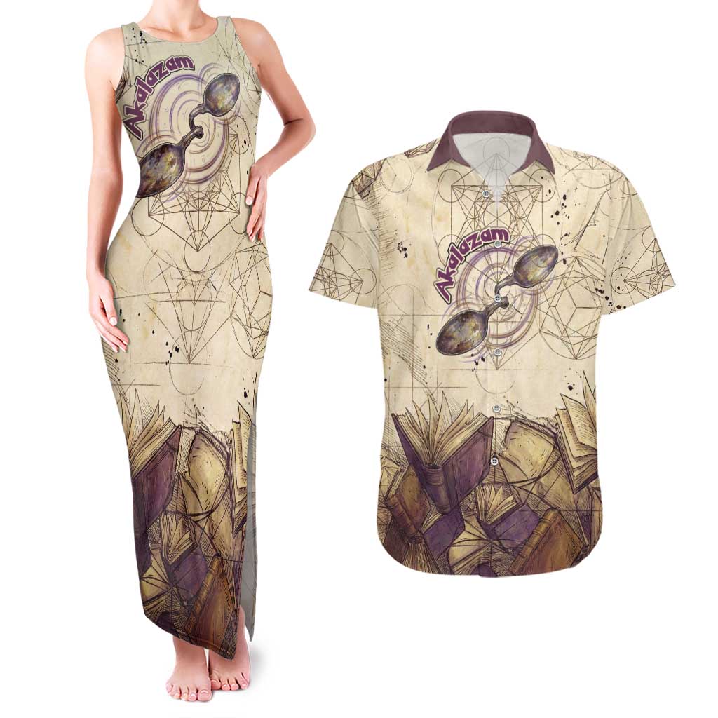 Alakazam Couples Matching Tank Maxi Dress and Hawaiian Shirt Mystic Geometric Alchemy Art