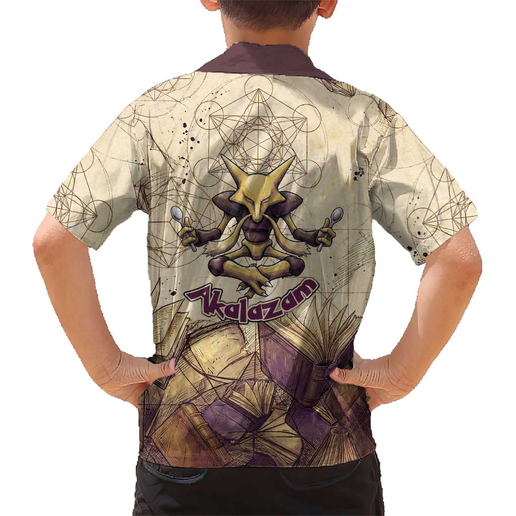 Alakazam Family Matching Off Shoulder Maxi Dress and Hawaiian Shirt Mystic Geometric Alchemy Art