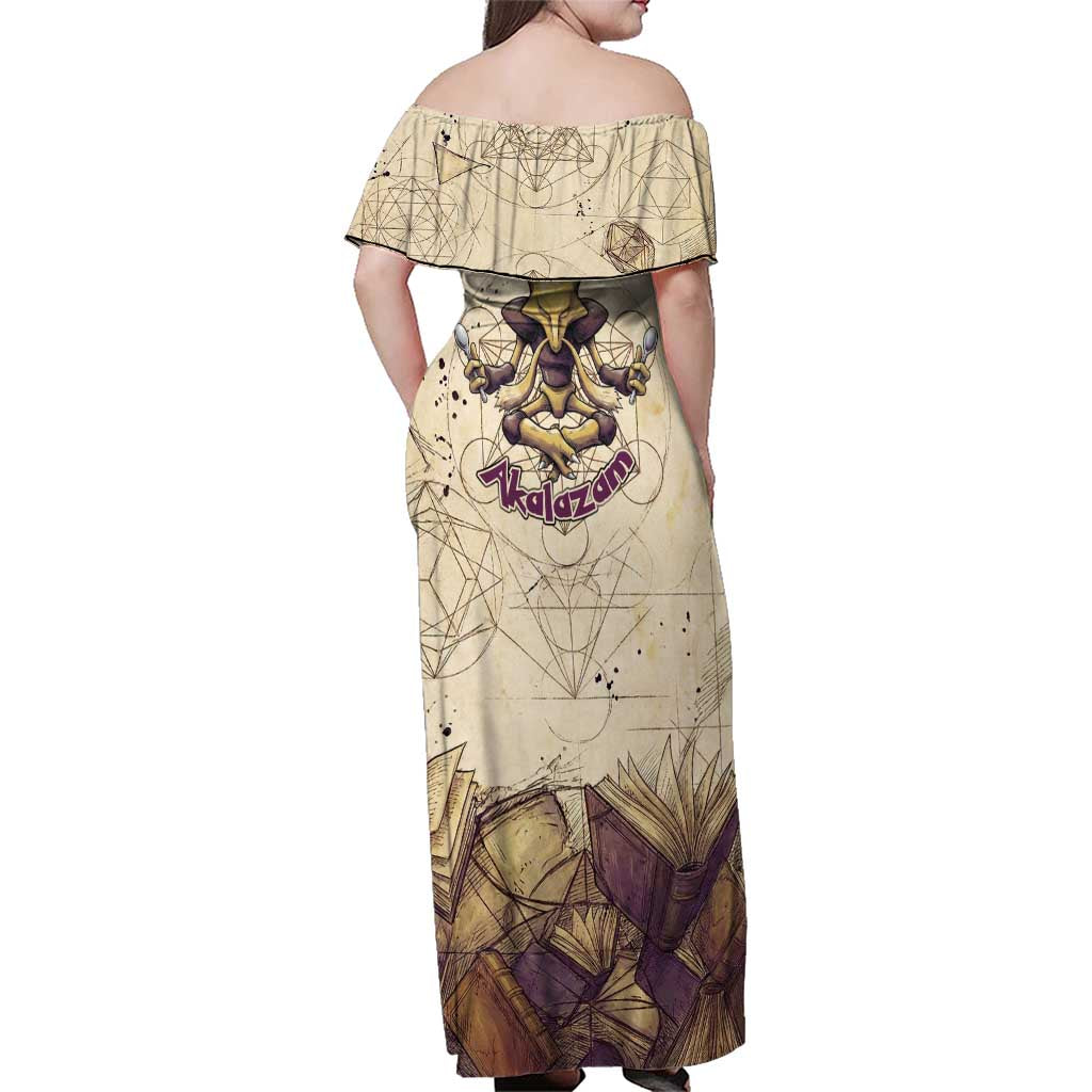 Alakazam Family Matching Off Shoulder Maxi Dress and Hawaiian Shirt Mystic Geometric Alchemy Art
