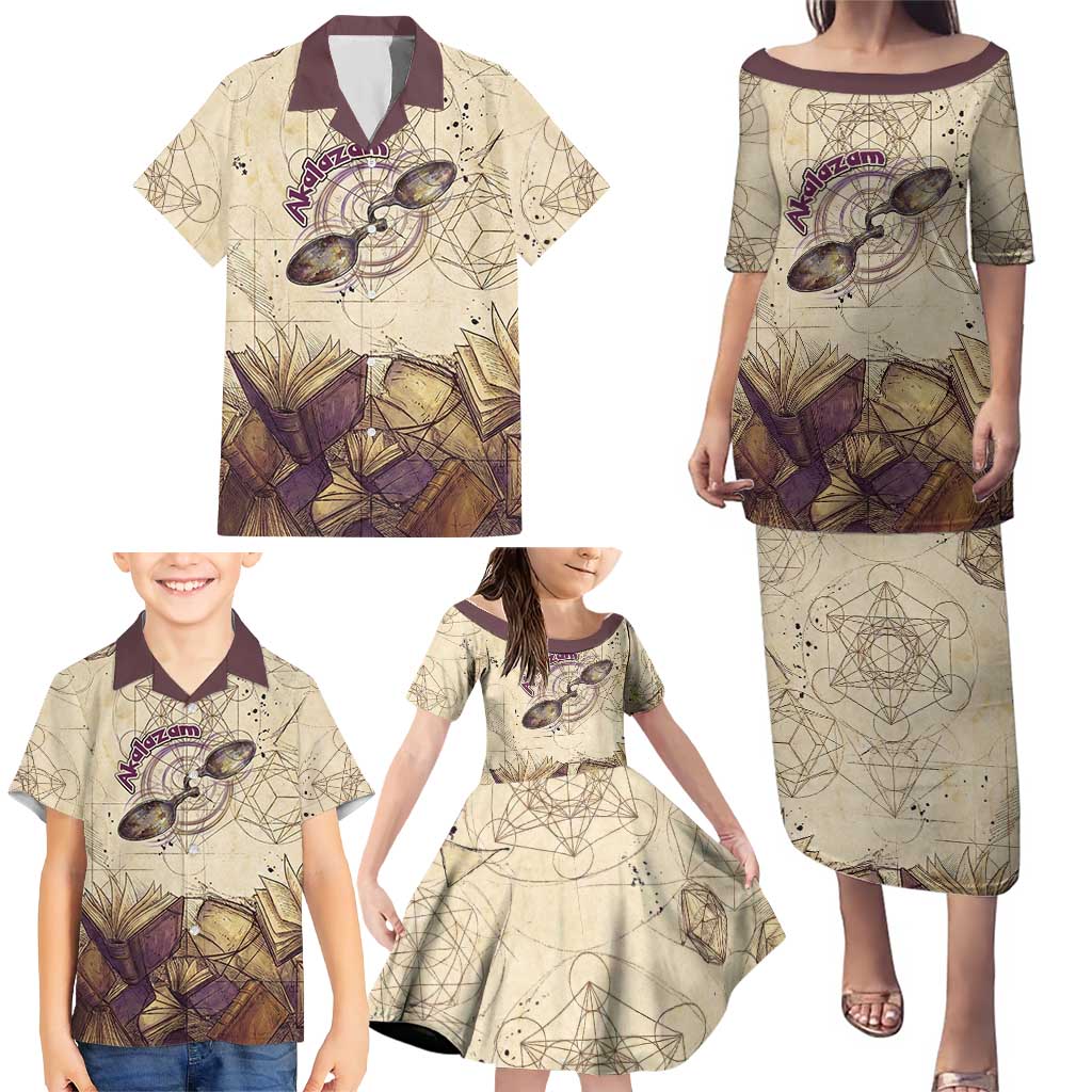 Alakazam Family Matching Puletasi and Hawaiian Shirt Mystic Geometric Alchemy Art