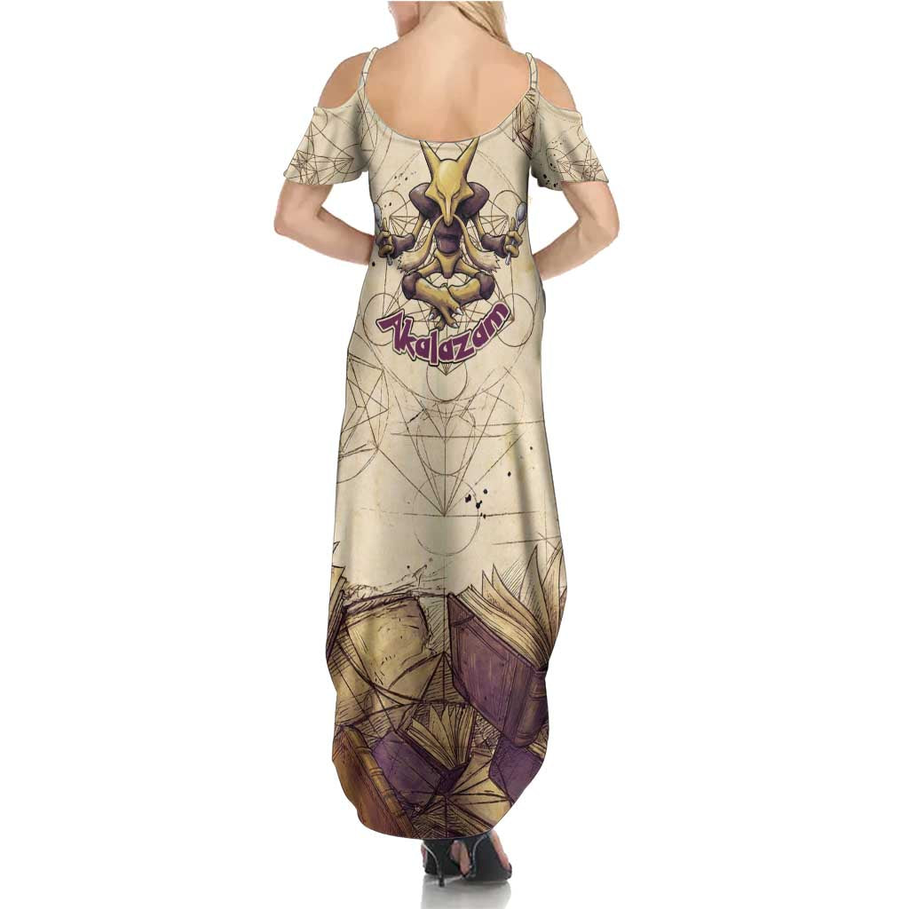 Alakazam Family Matching Summer Maxi Dress and Hawaiian Shirt Mystic Geometric Alchemy Art