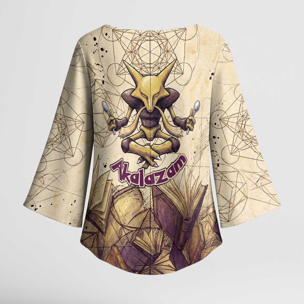 Alakazam Kimono Sleeve Blouse Mystic Geometric Alchemy Art