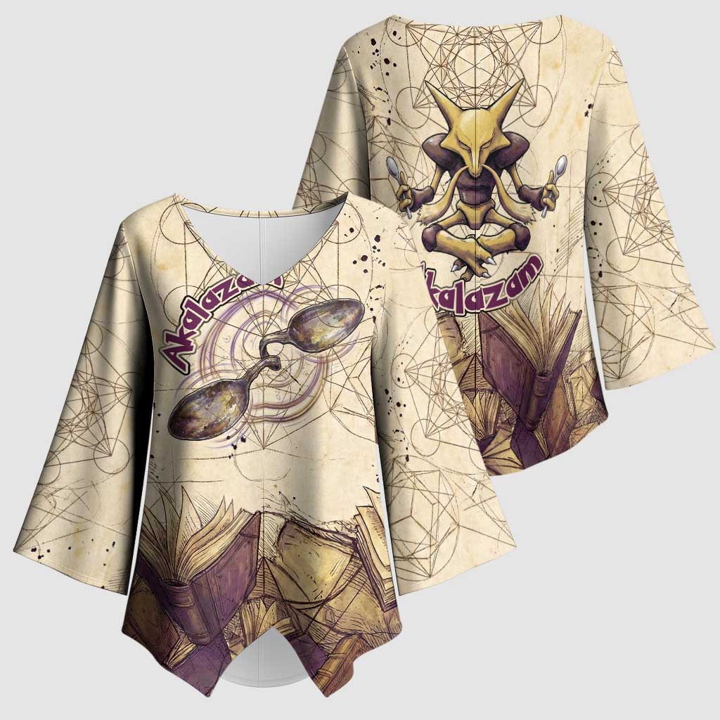 Alakazam Kimono Sleeve Blouse Mystic Geometric Alchemy Art