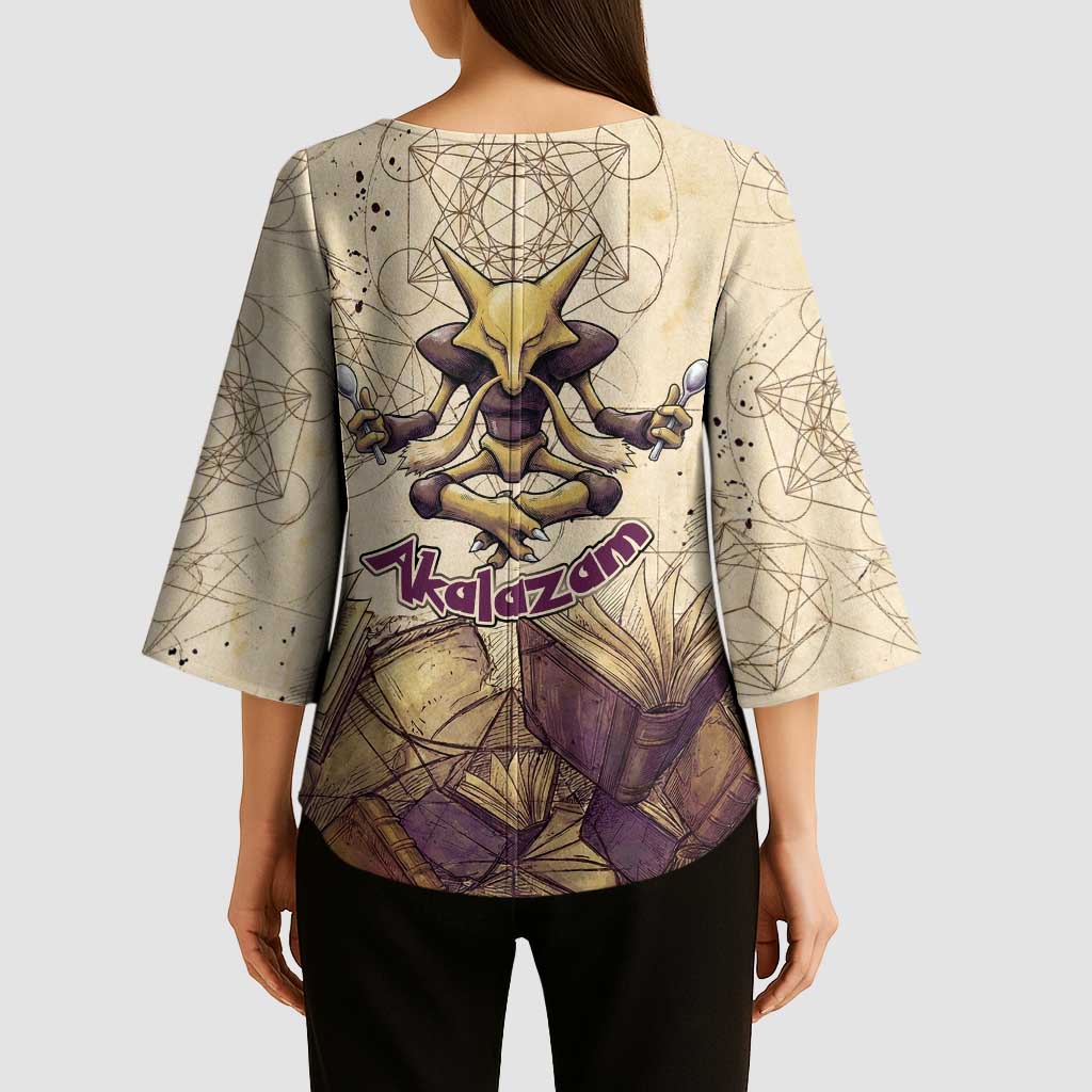 Alakazam Kimono Sleeve Blouse Mystic Geometric Alchemy Art