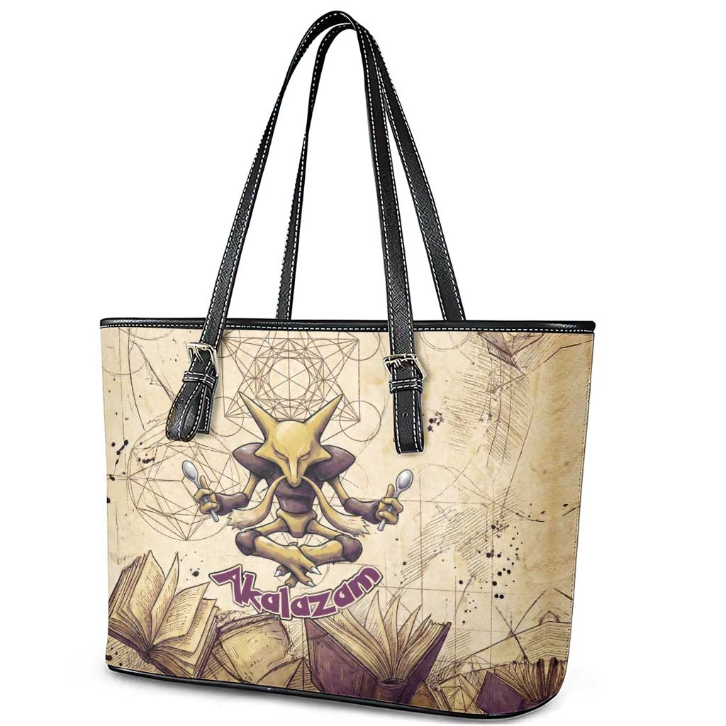 Alakazam Leather Tote Bag Mystic Geometric Alchemy Art