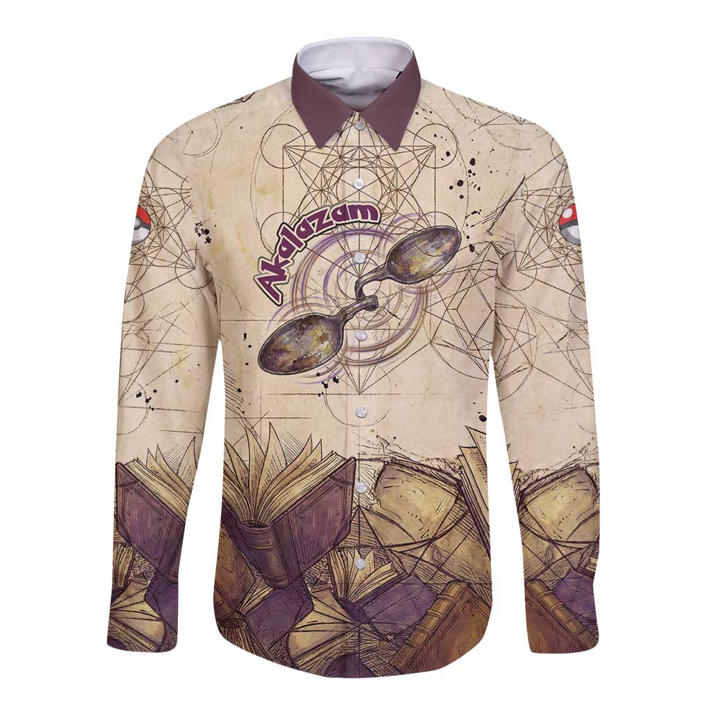 Alakazam Long Sleeve Button Shirt Mystic Geometric Alchemy Art
