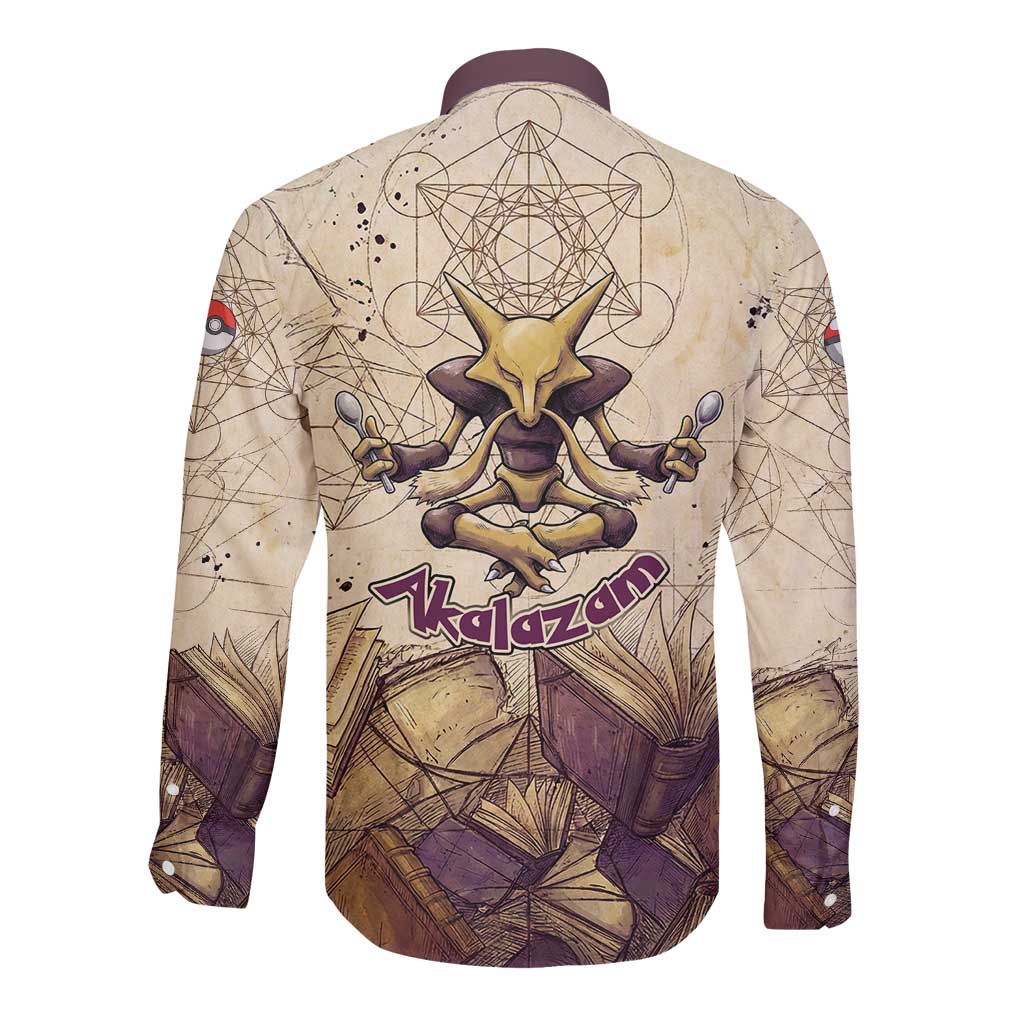 Alakazam Long Sleeve Button Shirt Mystic Geometric Alchemy Art
