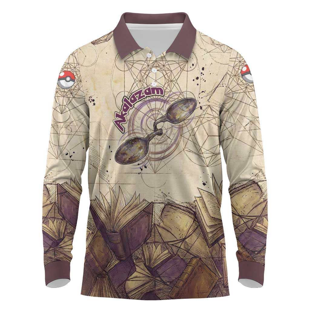 Alakazam Long Sleeve Polo Shirt Mystic Geometric Alchemy Art