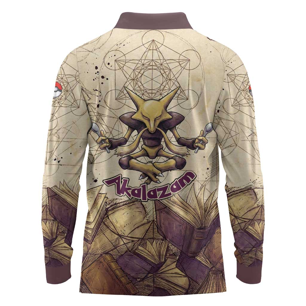 Alakazam Long Sleeve Polo Shirt Mystic Geometric Alchemy Art