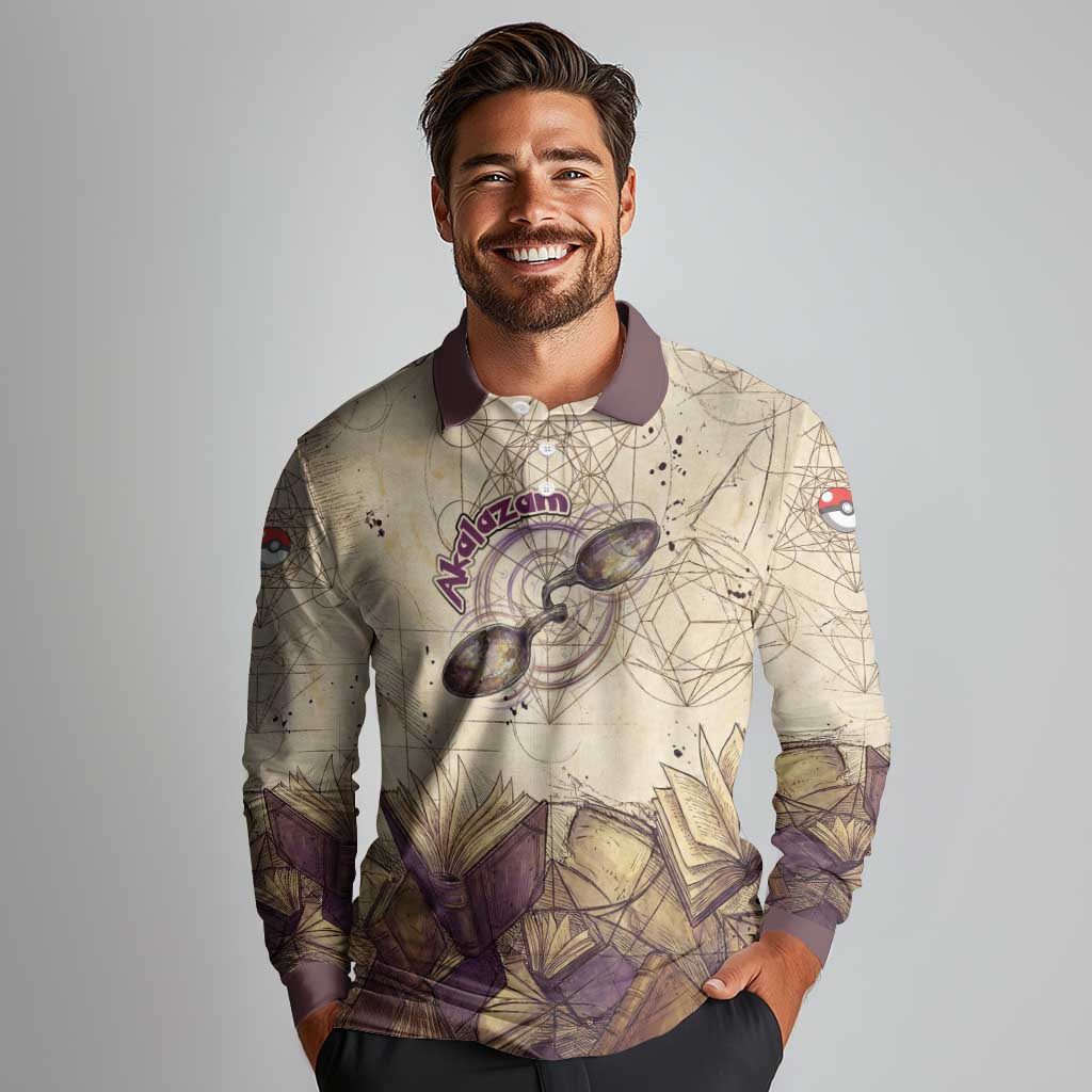 Alakazam Long Sleeve Polo Shirt Mystic Geometric Alchemy Art