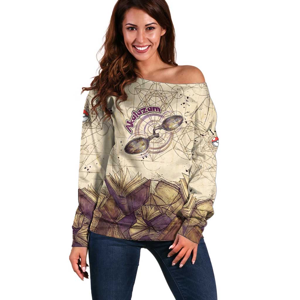 Alakazam Off Shoulder Sweater Mystic Geometric Alchemy Art