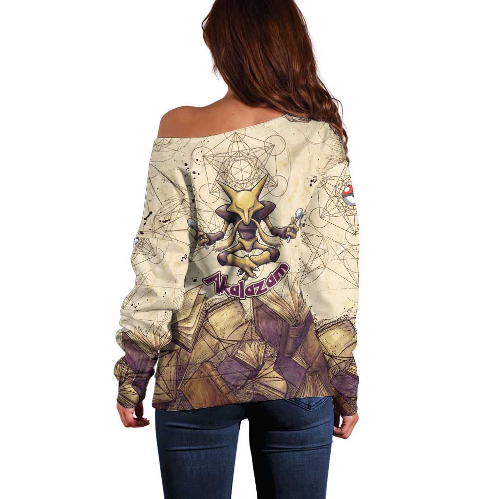 Alakazam Off Shoulder Sweater Mystic Geometric Alchemy Art