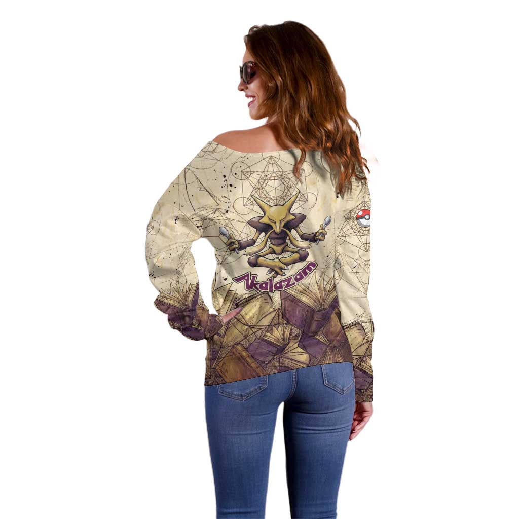 Alakazam Off Shoulder Sweater Mystic Geometric Alchemy Art