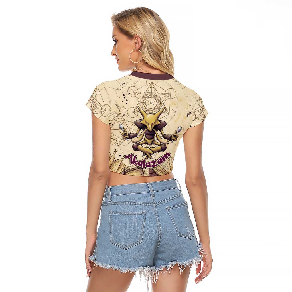 Alakazam Raglan Cropped T Shirt Mystic Geometric Alchemy Art