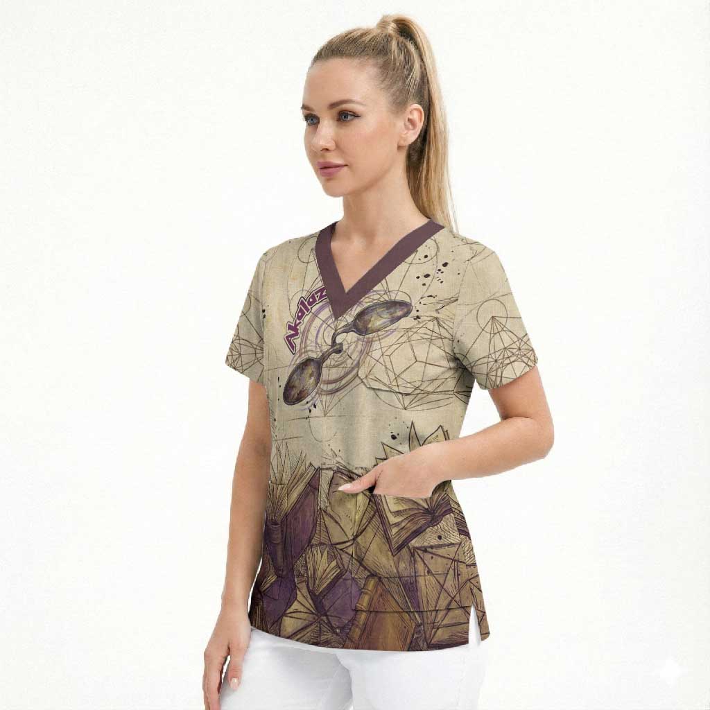 Alakazam Scrub Top Mystic Geometric Alchemy Art