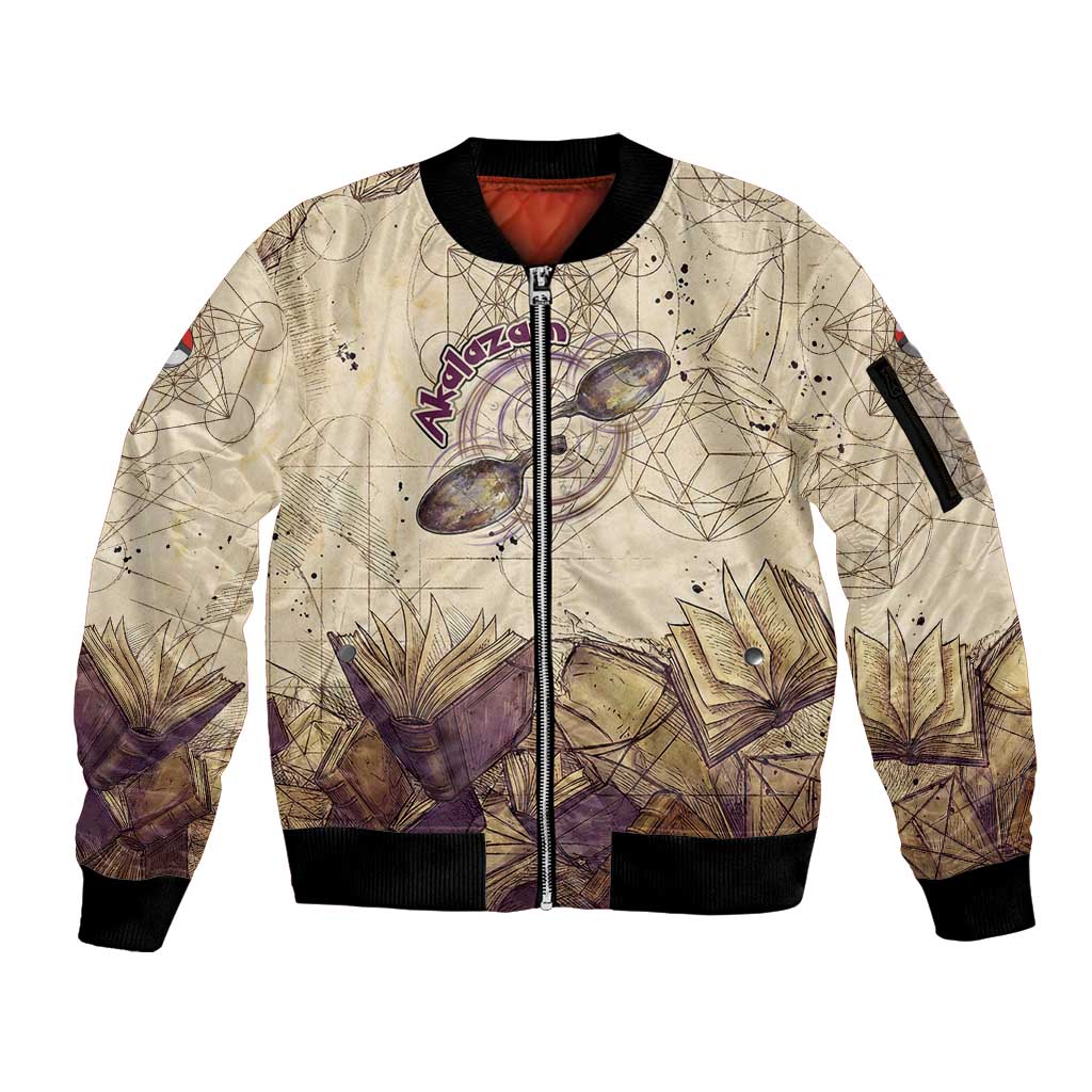 Alakazam Sleeve Zip Bomber Jacket Mystic Geometric Alchemy Art