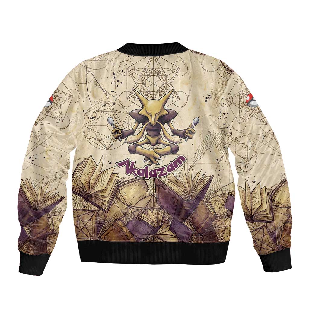 Alakazam Sleeve Zip Bomber Jacket Mystic Geometric Alchemy Art