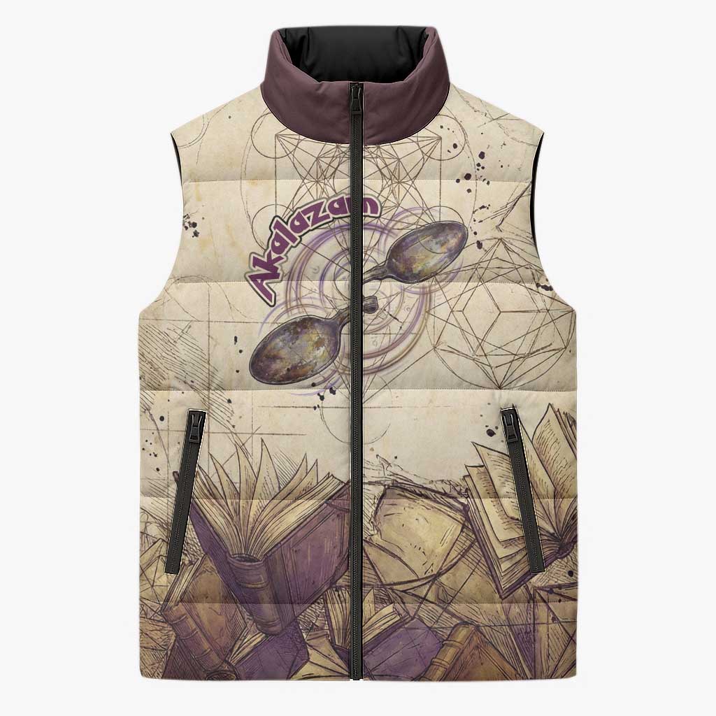 Alakazam Sleeveless Puffer Jacket Mystic Geometric Alchemy Art