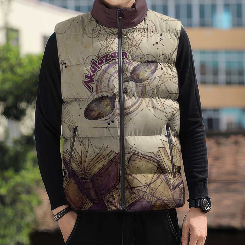 Alakazam Sleeveless Puffer Jacket Mystic Geometric Alchemy Art