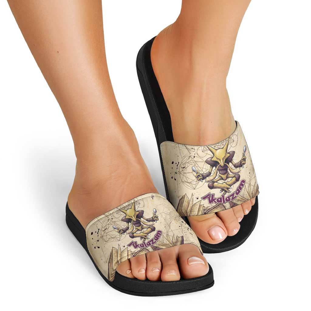 Alakazam Slide Sandals Mystic Geometric Alchemy Art