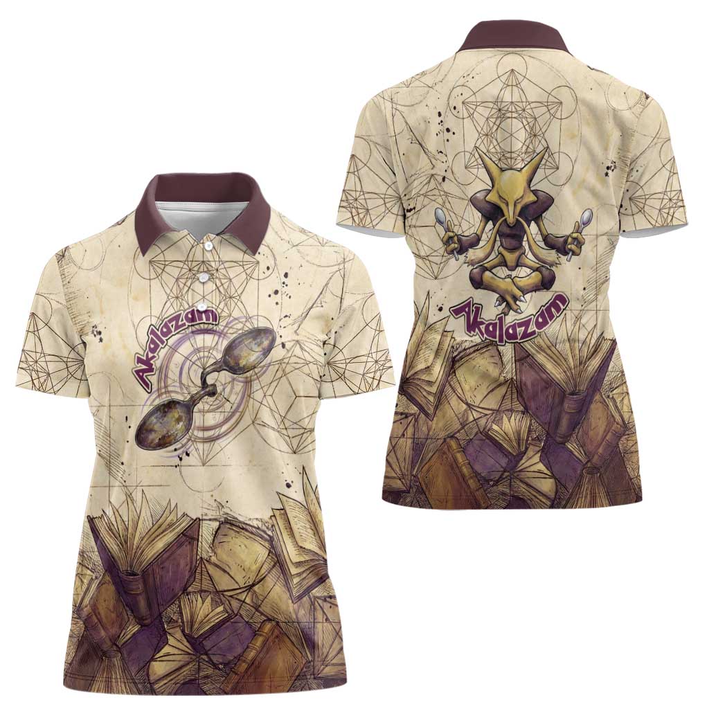 Alakazam Women Polo Shirt Mystic Geometric Alchemy Art