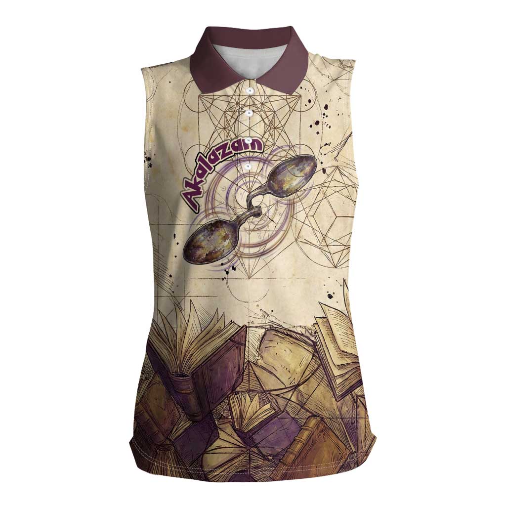 Alakazam Women Sleeveless Polo Shirt Mystic Geometric Alchemy Art