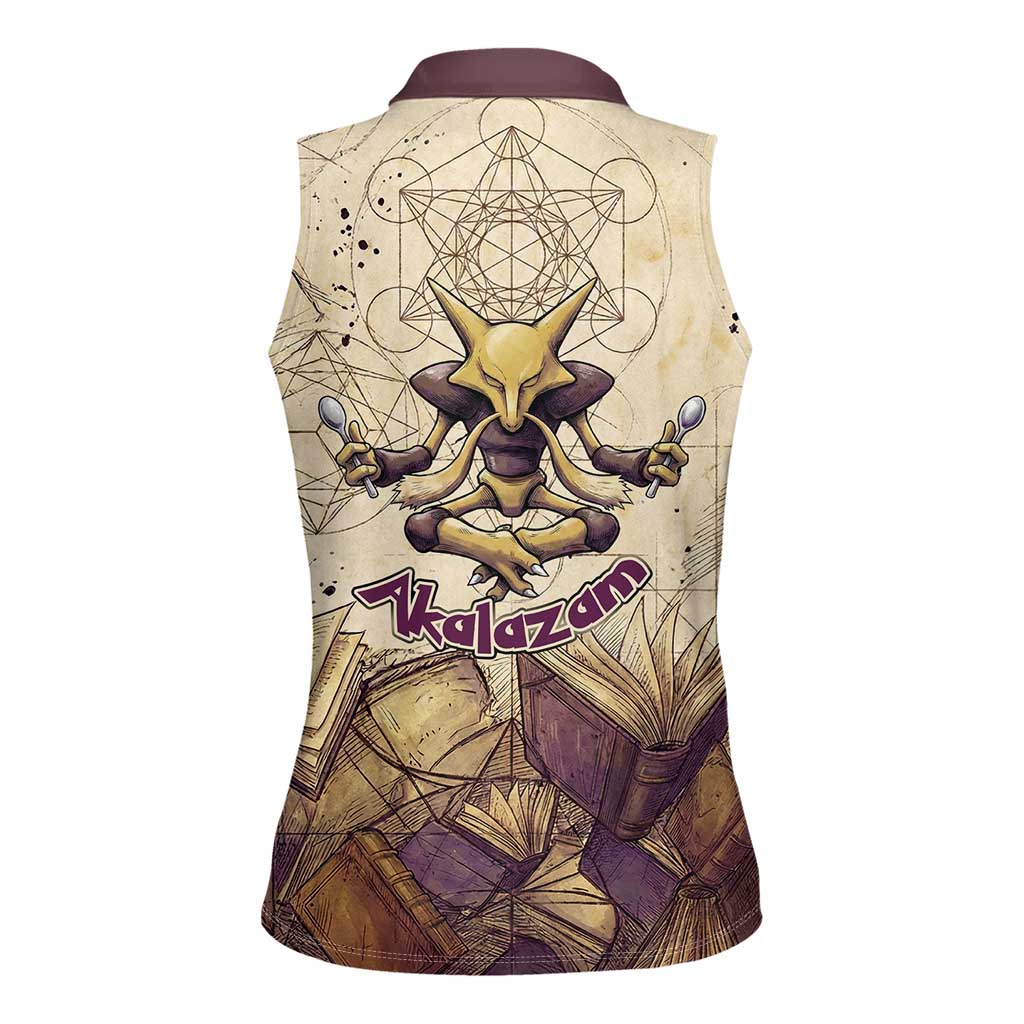 Alakazam Women Sleeveless Polo Shirt Mystic Geometric Alchemy Art