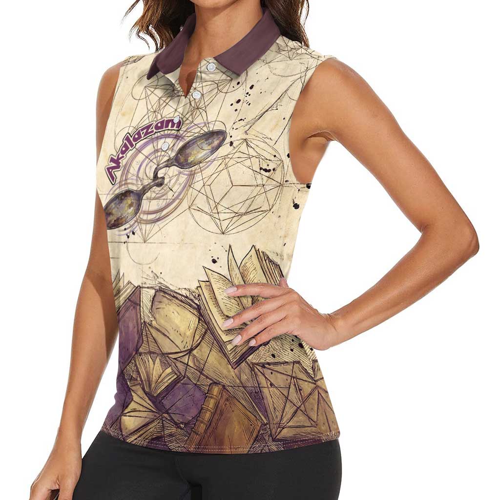 Alakazam Women Sleeveless Polo Shirt Mystic Geometric Alchemy Art