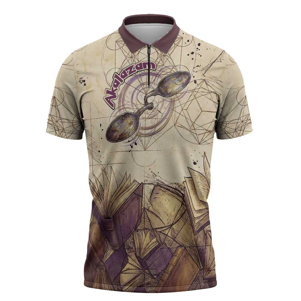 Alakazam Zipper Polo Shirt Mystic Geometric Alchemy Art