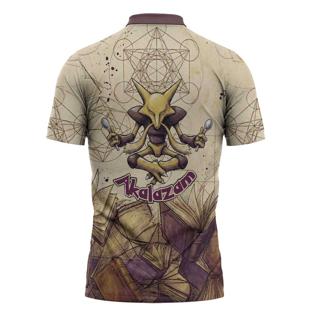 Alakazam Zipper Polo Shirt Mystic Geometric Alchemy Art