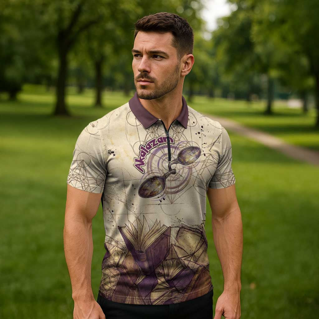 Alakazam Zipper Polo Shirt Mystic Geometric Alchemy Art